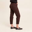 Pantalon coupe mom 7/8&egrave;me marron femme