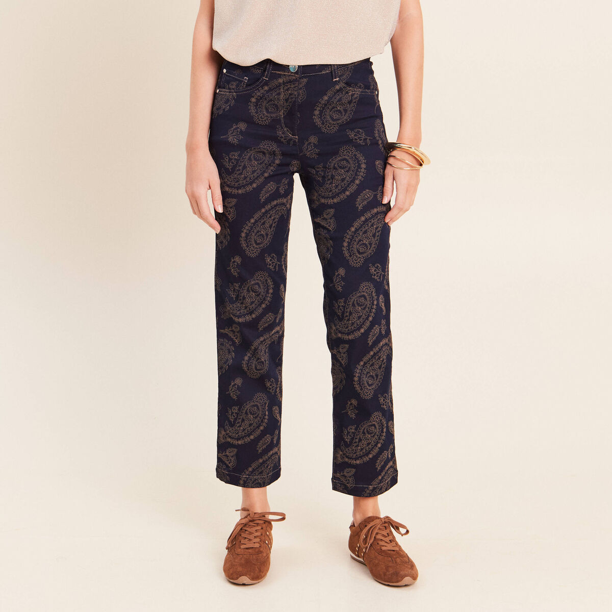 Pantalon magique Le L&eacute;ger coupe droite beige femme
