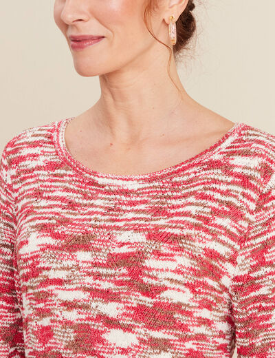 Pull manches longues rose fushia femme