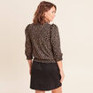 T-shirt manches 3/4 noir femme