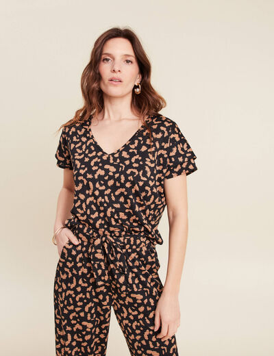 T-shirt manches courtes noir femme