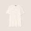 Blouse ample manches courtes ecru femme