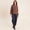 Chemise fluide manches longues marron femme