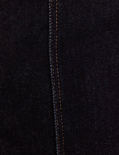 Jupe courte trap&egrave;ze en jean denim brut femme