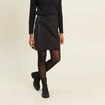 Jupe trap&egrave;ze courte aspect daim noir femme