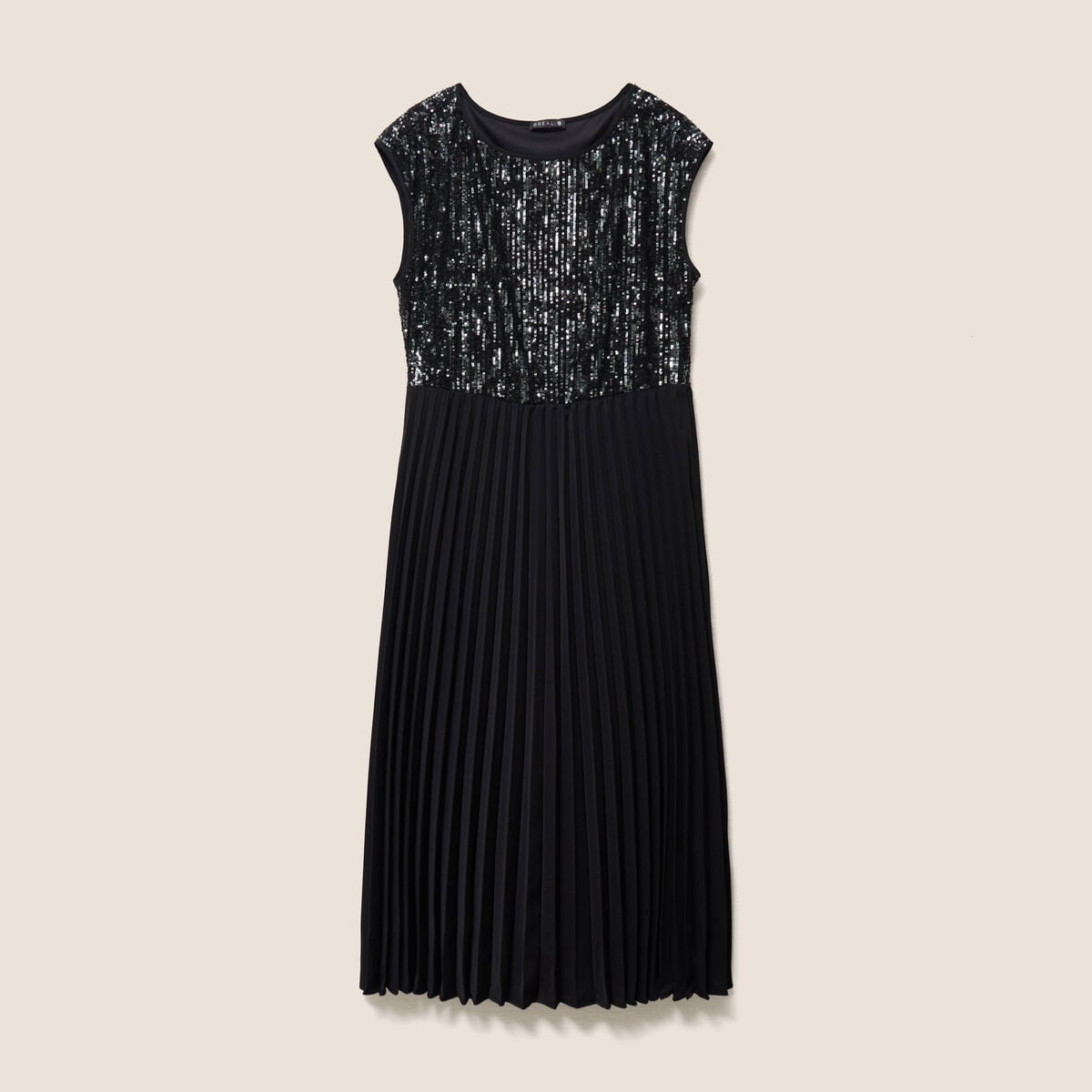 Robe midi &eacute;vas&eacute;e gris fonc&eacute; femme