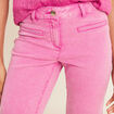 Jean droit 7/8ème rose fushia femme