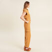 Combinaison pantalon fluide camel femme