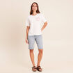 Bermuda ajust&eacute; denim double stone femme