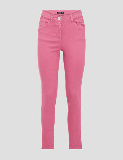 Pantalon léger taille standard 7/8ème rose fushia femme