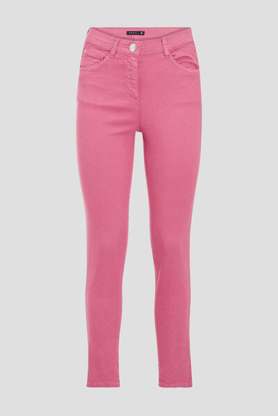 Pantalon léger taille standard 7/8ème rose fushia femme