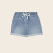 Short relax en jean denim double stone femme
