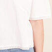 T-shirt coupe droite manches coudes ecru femme
