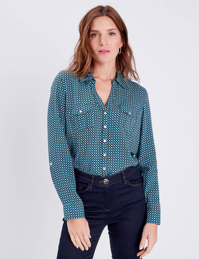 Chemise manches longues noir femme