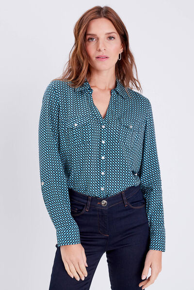 Chemise manches longues noir femme