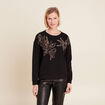 Sweat manches longues sequins noir femme