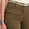 Bermuda ajusté ceinturé vert olive femme