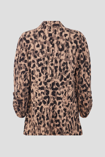 Veste droite avec col cascade noir femme