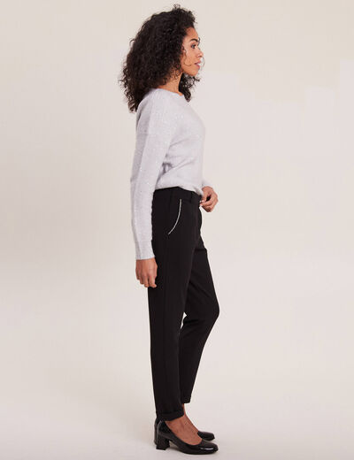 Pantalon chino noir femme