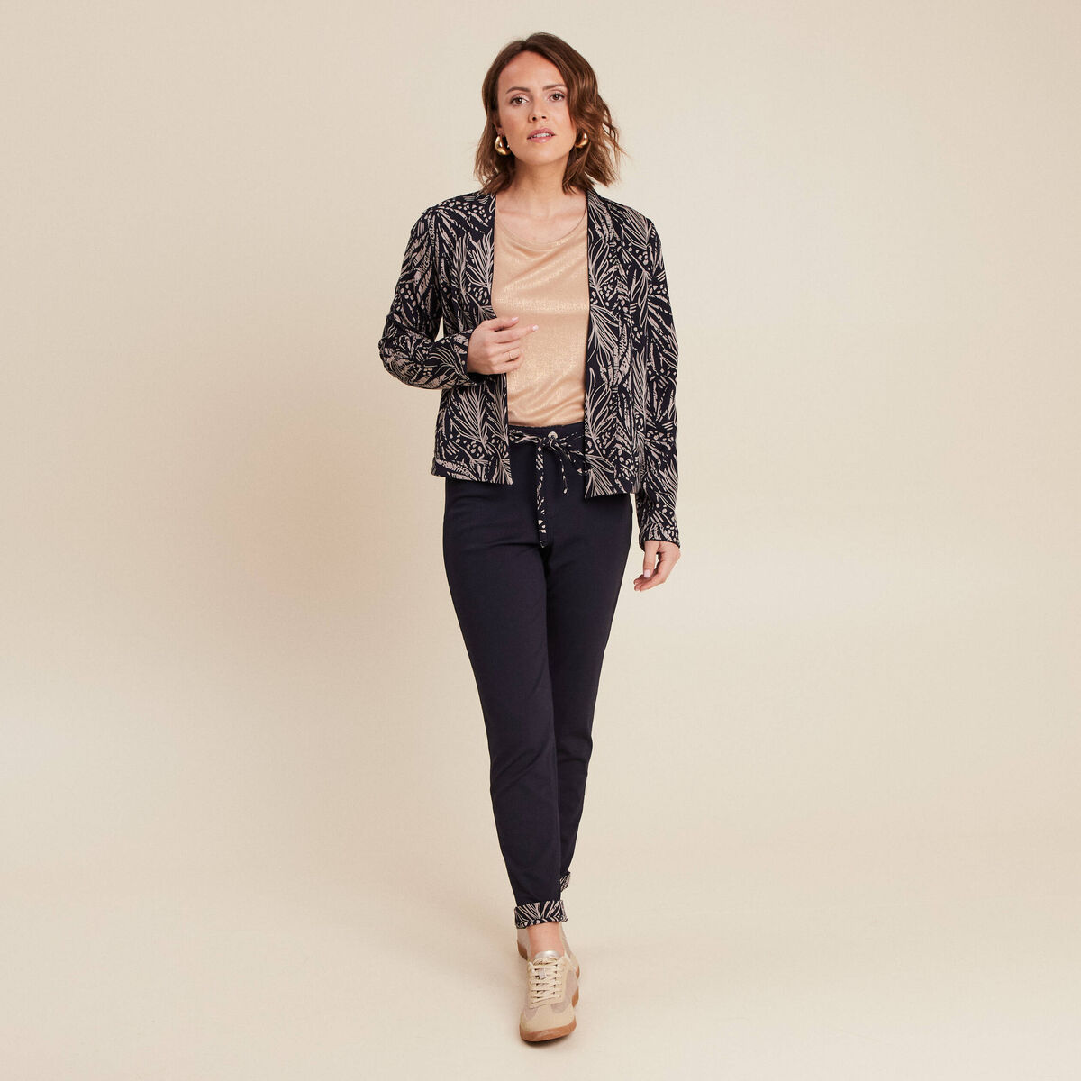 Pantalon jogging réversible bleu foncé femme