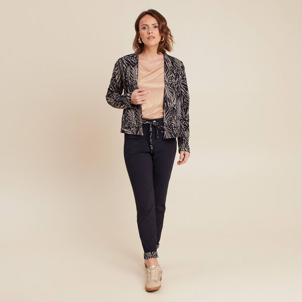 Pantalon jogging réversible bleu foncé femme
