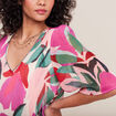 Robe évasée plissée multicolore femme