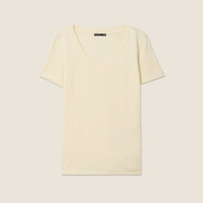 t shirt manches courtes jaune clair femme T-shirt manches courtes jaune clair femme