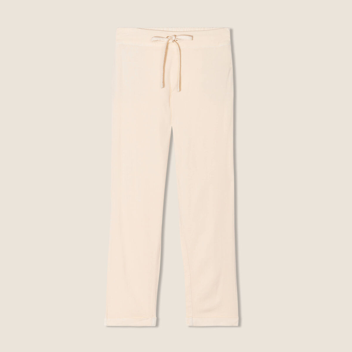 Pantalon carotte 7/8ème ivoire femme