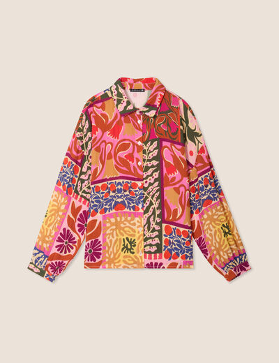 Chemise manches longues rose clair femme