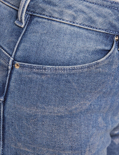 Jean ajusté taille basse denim stone femme