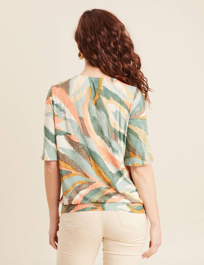 Blouse manches courtes multicolore femme