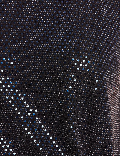 T-shirt cintr&eacute; &agrave; sequins col rond bleu marine femme