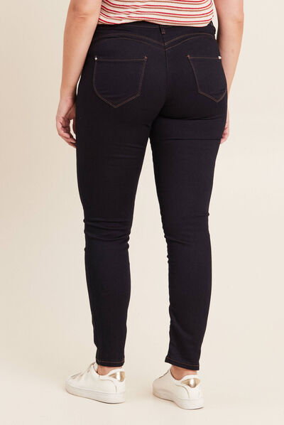 Jean magique ajusté taille standard denim brut femme