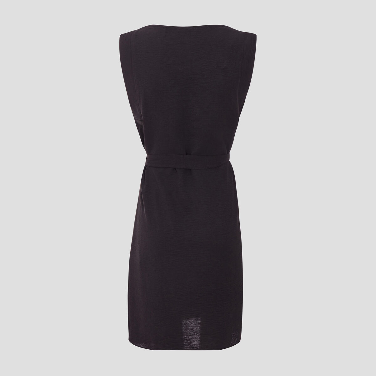 Robe droite ceinturée noir femme