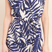 Robe droite courte col V manches courtes bleu femme