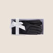 Coffret gants doubl&eacute;s en cuir noir femme