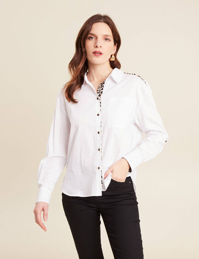 Chemise manches longues ecru femme