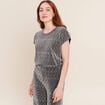 T-shirt manches courtes gris argent femme