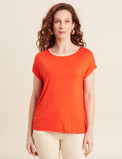 T-shirt manches courtes orange foncé femme