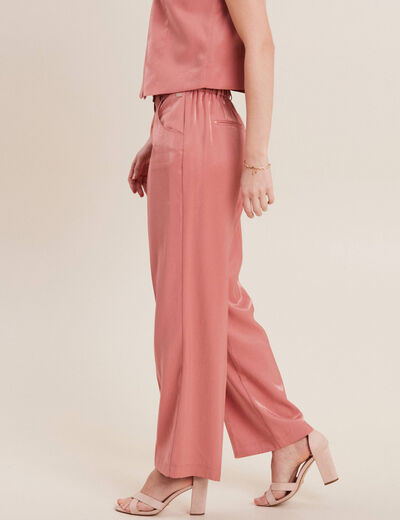Pantalon flou irisé terracotta femme