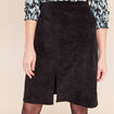 Jupe en velours longueur genoux noir femme