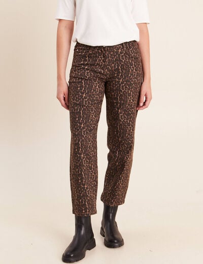 Pantalon magique Le L&eacute;ger coupe barrel marron cognac femme