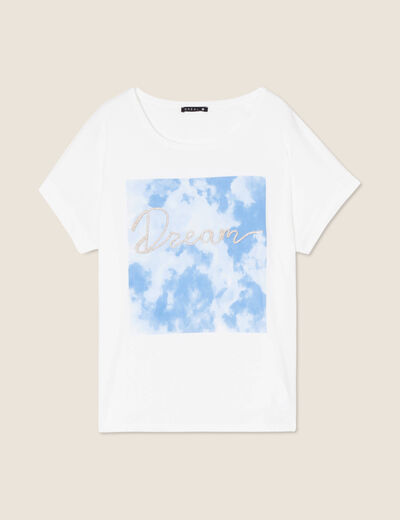 T-shirt manches courtes ecru femme