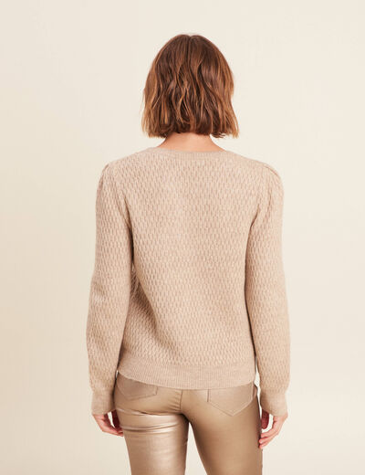 Pull manches longues beige femme