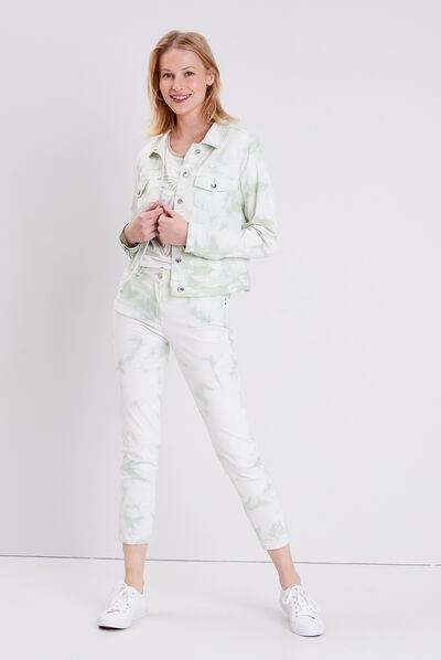 Pantalon ajusté vert clair femme