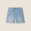 Short droit taille standard denim baby bleu femme