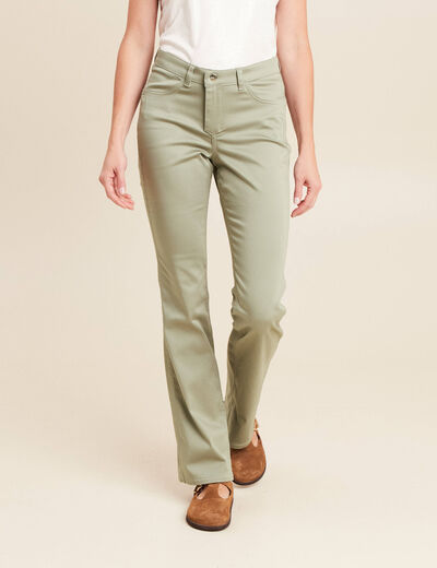 Pantalon bootcut réversible vert olive femme