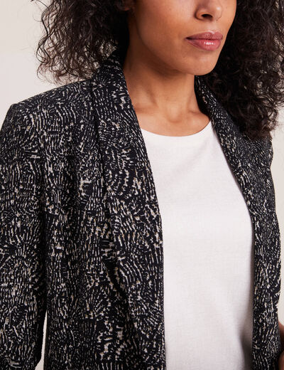 Veste tailleur manches 3/4 noir femme