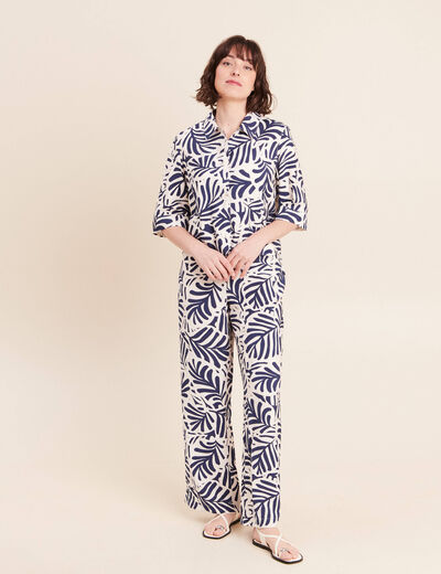 Veste courte manches 3/4 blanc femme