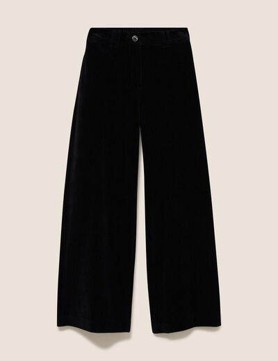Pantalon en velours noir femme